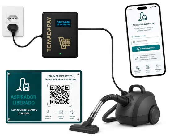 QR Interativo com aspirador de pó