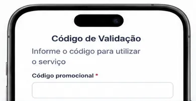 Tela de código promocional do QR Interativo